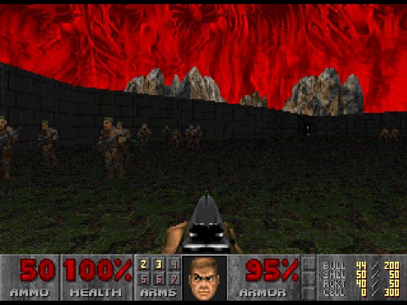 Master Levels for Doom II (Windows) screenshot: blacktwr.wad - that's a *lot* of enemies.