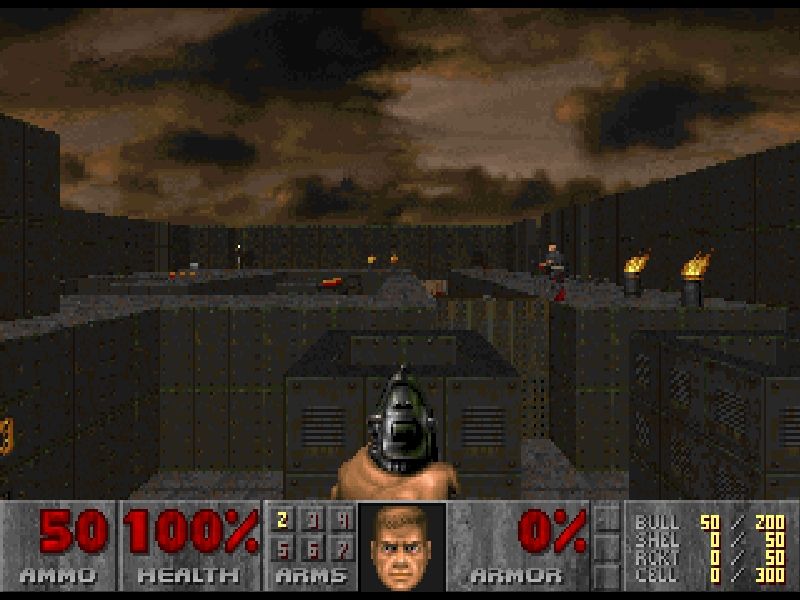 Master Levels for Doom II (Windows) screenshot: canyon.wad - what a maze! Better not fall down.