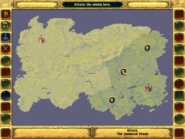 Fantasy General (DOS) screenshot: The map
