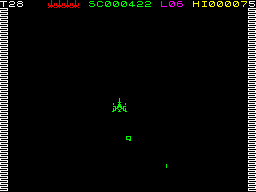Arcadia (ZX Spectrum) screenshot: Level 6 - Last piece of the Centipede.
