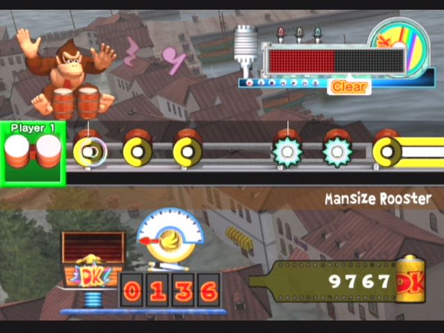 Donkey Konga 2 (GameCube) screenshot: You'll often have multiple beats in a row.