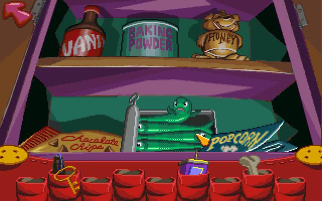 Fatty Bear's Birthday Surprise (DOS) screenshot: Finding ingredients