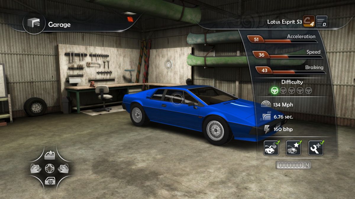 Test Drive Unlimited 2 (Windows) screenshot: In my personal garage. You can choose what car to drive, but I've only got the one.