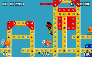 Zool (DOS) screenshot: Level 5: Toy World