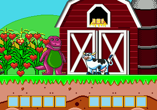 Barney's Hide & Seek Game (Genesis) screenshot: Gimme some milk!