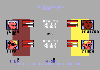 Basketbrawl (Atari 7800) screenshot: Some more game options...