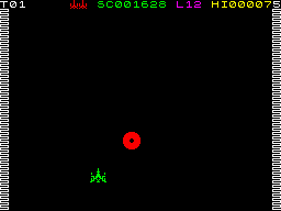 Arcadia (ZX Spectrum) screenshot: Level 12 - Last vertebrae. Last piece of the game.