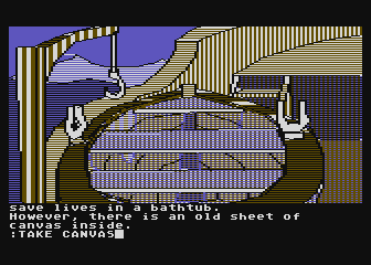 Mindshadow (Atari 8-bit) screenshot: Row boat.