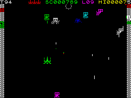 Arcadia (ZX Spectrum) screenshot: Level 9 - Cyber Octopus attack