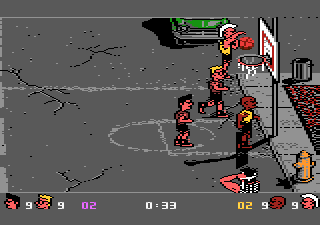 Basketbrawl (Atari 7800) screenshot: Taking a shot...