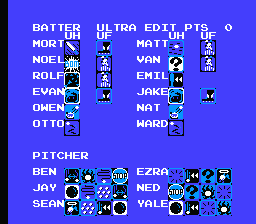 Baseball Simulator 1.000 (NES) screenshot: Make-a-team