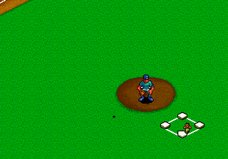 Baseball Stars Professional (Neo Geo) screenshot: Viewed from a top-down perspective