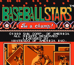 Baseball Stars (NES) screenshot: Title Screen