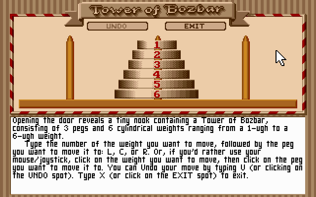 Zork Zero: The Revenge of Megaboz (DOS) screenshot: Playing Tower of Bozbar