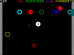 Arcadia (ZX Spectrum) screenshot: Level 12 - The disjointed vertebrae.