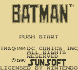 Batman: The Video Game (Game Boy) screenshot: Title Screen