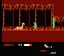 Dragon Buster (NES) screenshot: Fire-breathing dinosaur-like thingy