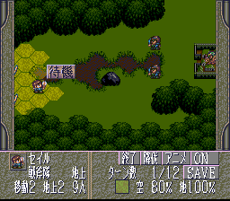 Dragon Knight 4 (SNES) screenshot: Battle begins: player's turn