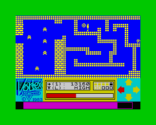 Android One: The Reactor Run (ZX Spectrum) screenshot: Nuclear explosion - take 2.