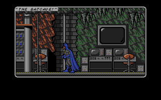Batman: The Caped Crusader (Atari ST) screenshot: The Batcave.