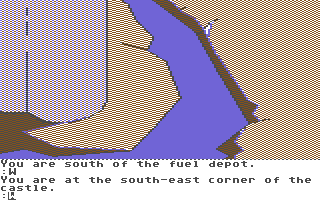 The Tracer Sanction (Commodore 64) screenshot: Corner of the castle.