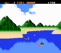 Airwolf (NES) screenshot: Attack from below!