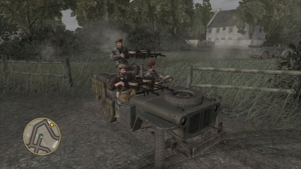 Call of Duty 3 (PlayStation 3) screenshot: You can rotate the camera around the vehicle while driving