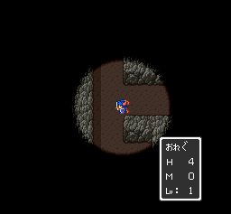 Dragon Quest I & II (SNES) screenshot: Lit a torch. Now it's a bit better (DQ)