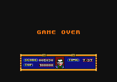 Batman (Amstrad CPC) screenshot: Game over