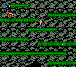 Contra (NES) screenshot: Higher and higher...