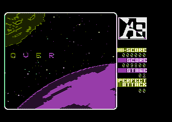 A.E. (Atari 8-bit) screenshot: Game Over