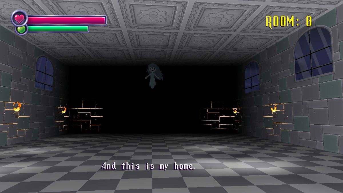 Spooky's House of Jump Scares (Windows) screenshot: Spooky herself greets you