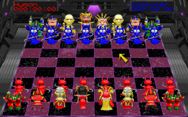 Battle Chess 4000 (DOS) screenshot: Starting a new game
