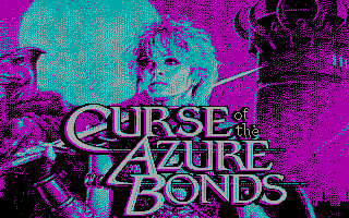 Curse of the Azure Bonds (DOS) screenshot: Title screen (CGA)