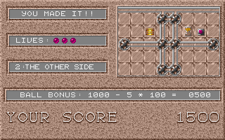 Log!cal (DOS) screenshot: Level complete