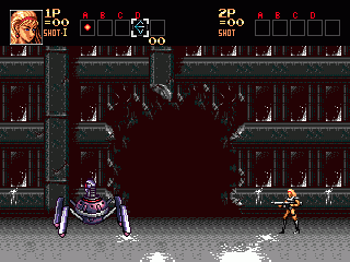 Contra Hard Corps (Genesis) screenshot: The boss of the first level