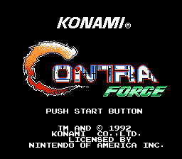 Contra Force (NES) screenshot: US Title screen