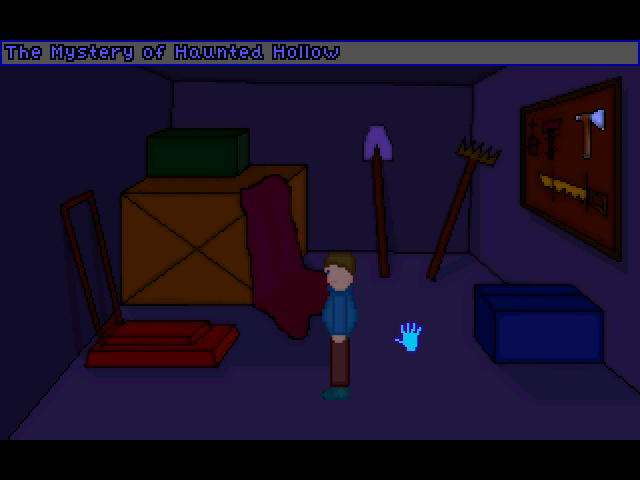 The Mystery of Haunted Hollow (Windows) screenshot: Inside a tool shed