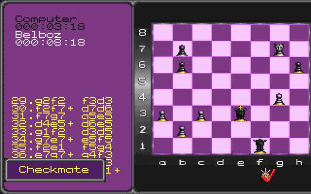 Battle Chess 4000 (DOS) screenshot: Checkmate! I... lost!
