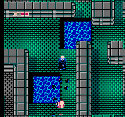Fester's Quest (NES) screenshot: The sewers are... well, how sewers should look. And crawling with the same things