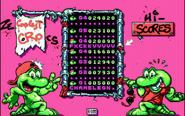 The Cool Croc Twins (DOS) screenshot: Highscore table