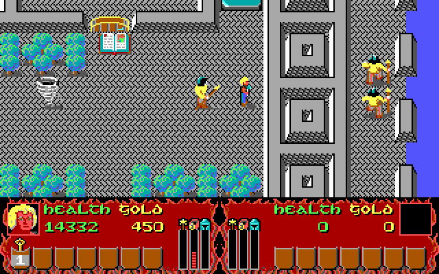 Fire King (DOS) screenshot: under attack! - EGA