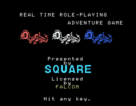 Dragon Slayer (MSX) screenshot: Real-time role-playing adventure game? Sounds good...
