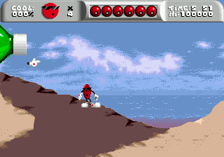 Cool Spot (Genesis) screenshot: Starting the game