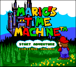 Mario's Time Machine (SNES) screenshot: Title screen
