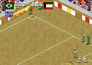 Head-On Soccer (Genesis) screenshot: Corner kick
