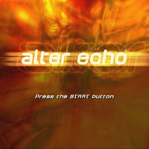 Alter Echo (PlayStation 2) screenshot: The game's title screen is in constant motion. It follows a couple of company logos. There's no animated introduction