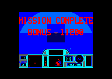 G-Loc: Air Battle (Amstrad CPC) screenshot: Finished that one off