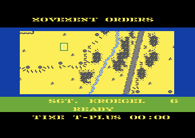 Field of Fire (Commodore 64) screenshot: Issuing movement orders