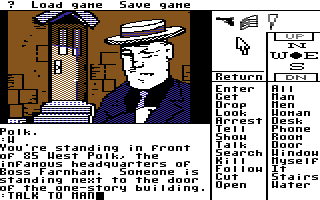 Borrowed Time (Commodore 64) screenshot: A heavy.